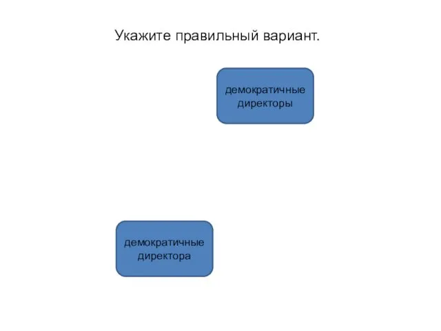 демократичные директора демократичные директоры Укажите правильный вариант.