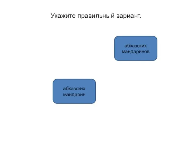 абхазских мандаринов абхазских мандарин Укажите правильный вариант.