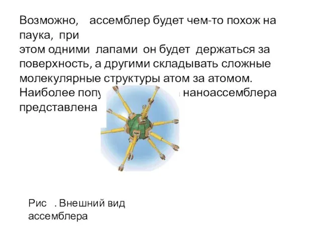 Возможно, ассемблер будет чем-то похож на паука, при этом одними лапами