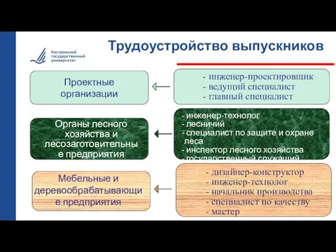 Трудоустройство выпускников - инженер-проектировщик - ведущий специалист - главный специалист Проектные