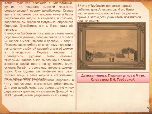 Когда Трубецкая приехала в Благодатный рудник, то увидела высокий частокол, огораживающий