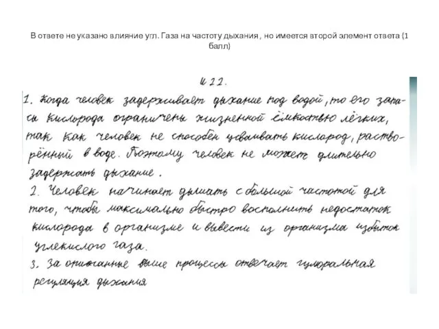 В ответе не указано влияние угл. Газа на частоту дыхания ,