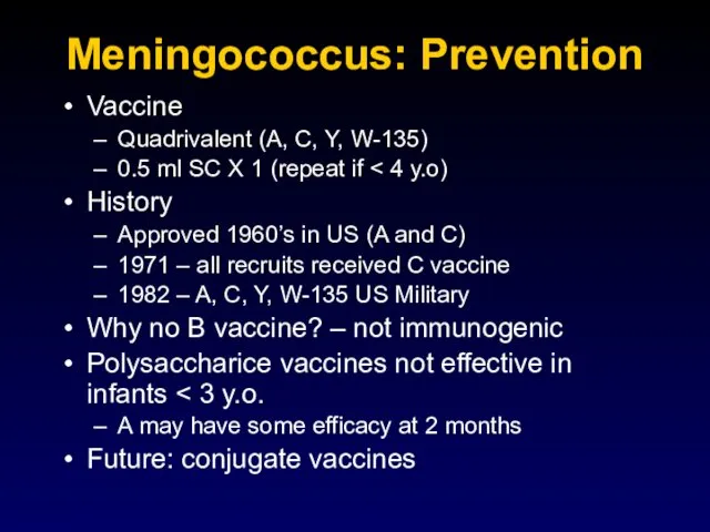 Meningococcus: Prevention Vaccine Quadrivalent (A, C, Y, W-135) 0.5 ml SC