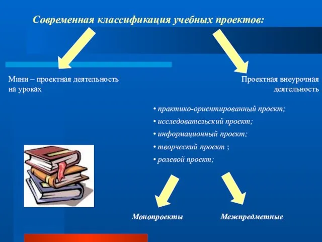 Современная классификация учебных проектов: Мини – проектная деятельность на уроках Проектная