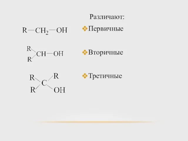 Различают: Первичные Вторичные Третичные