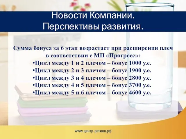 Новости Компании. Перспективы развития. Сумма бонуса за 6 этап возрастает при