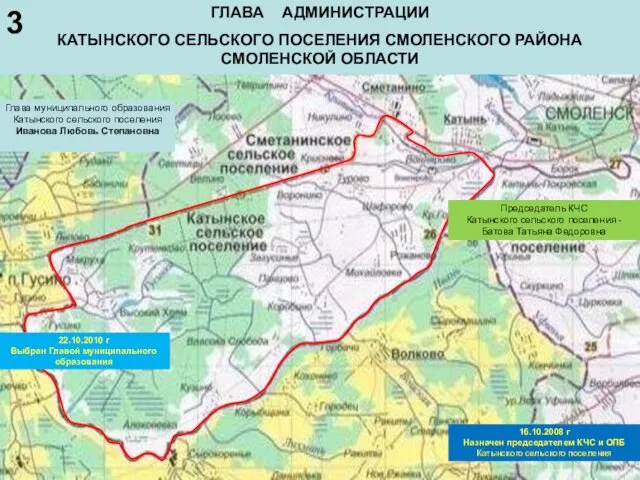 ГЛАВА АДМИНИСТРАЦИИ КАТЫНСКОГО СЕЛЬСКОГО ПОСЕЛЕНИЯ СМОЛЕНСКОГО РАЙОНА СМОЛЕНСКОЙ ОБЛАСТИ Глава муниципального