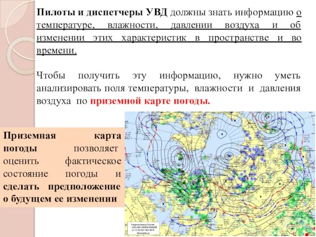 Пилоты и диспетчеры УВД должны знать информацию о температуре, влажности, давлении