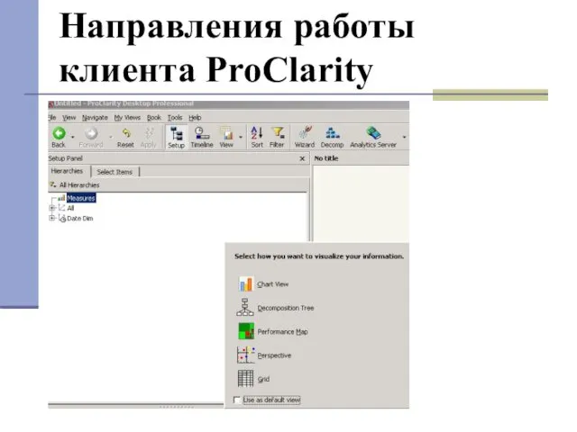Направления работы клиента ProClarity