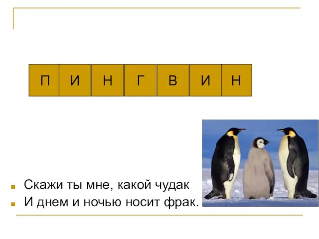 Скажи ты мне, какой чудак И днем и ночью носит фрак.