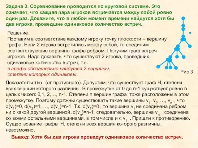 Задача 3. Соревнование проводится по круговой системе. Это означает, что каждая