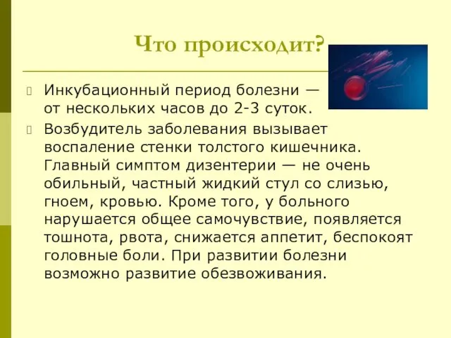 Что происходит? Инкубационный период болезни — от нескольких часов до 2-3