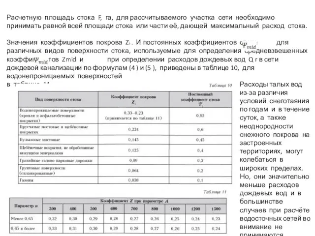 Расчетную площадь стока F, га, для рассчитываемого участка сети необходимо принимать