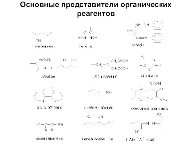 Основные представители органических реагентов