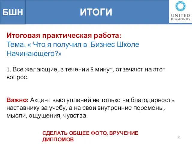 ИТОГИ БШН Итоговая практическая работа: Тема: « Что я получил в