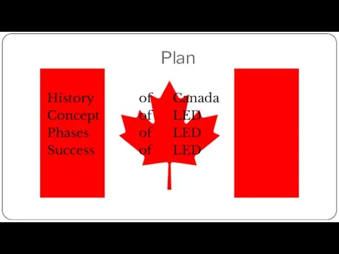 Plan History of Canada Concept of LED Phases of LED Success of LED