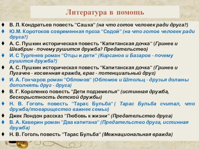 Литература в помощь В. Л. Кондратьев повесть "Сашка" (на что готов