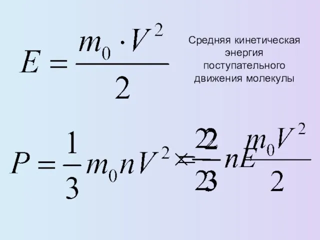 Средняя кинетическая энергия поступательного движения молекулы