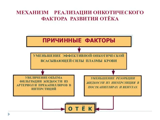 ПРИЧИННЫЕ ФАКТОРЫ УМЕНЬШЕНИЕ РЕЗОРБЦИИ ЖИДКОСТИ ИЗ ИНТЕРСТИЦИЯ В ПОСТКАПИЛЛЯРАХ И ВЕНУЛАХ