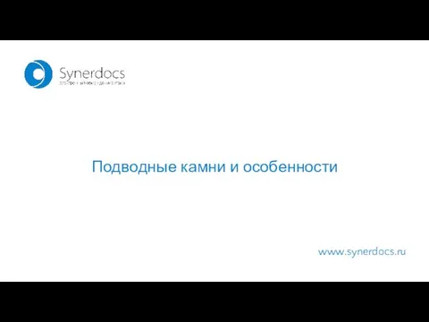 www.synerdocs.ru Подводные камни и особенности