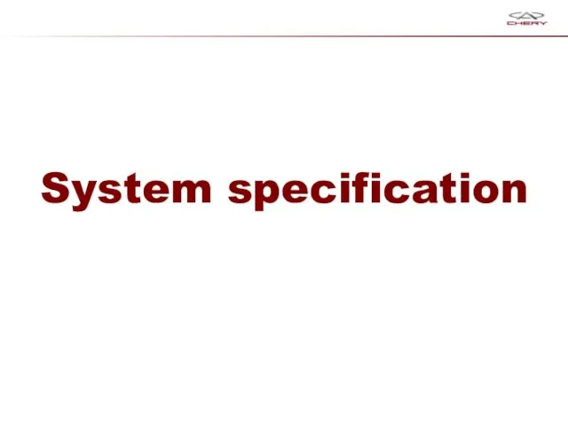 System specification