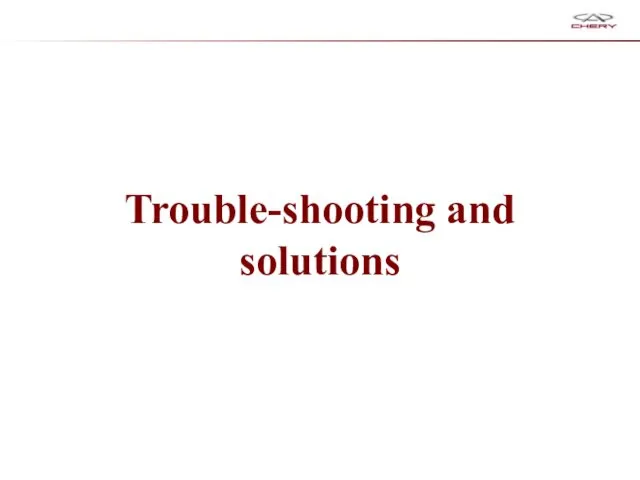 Trouble-shooting and solutions