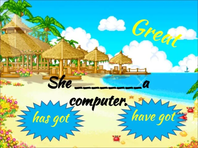 She ________a computer. has got have got Great