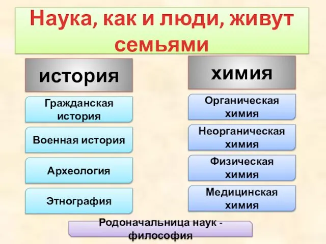 Наука, как и люди, живут семьями история химия Гражданская история Неорганическая