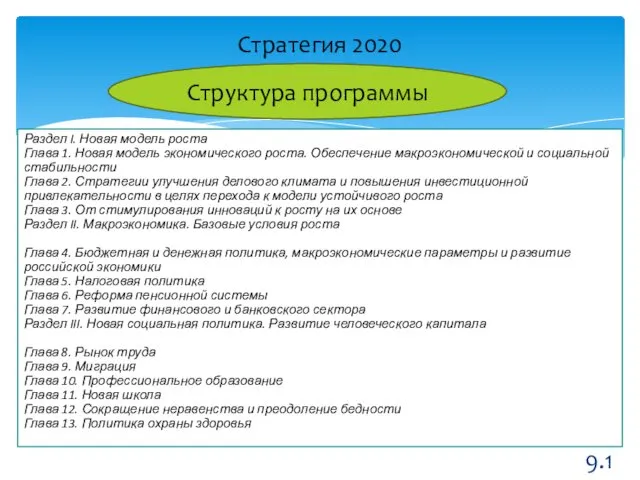 Раздел I. Новая модель роста Глава 1. Новая модель экономического роста.