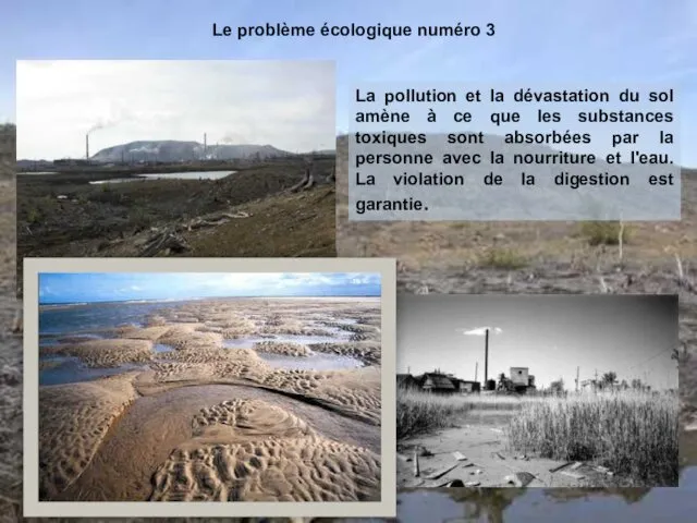 Le problème écologique numéro 3 La pollution et la dévastation du