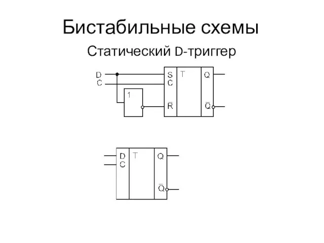 Бистабильные схемы Статический D-триггер