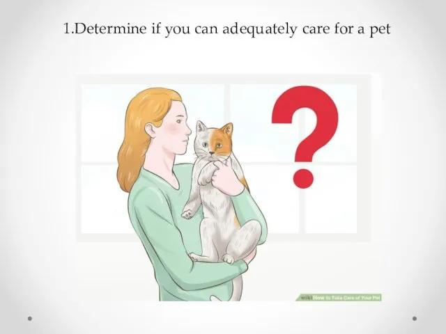 1.Determine if you can adequately care for a pet