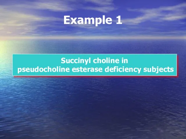 Example 1 Succinyl choline in pseudocholine esterase deficiency subjects