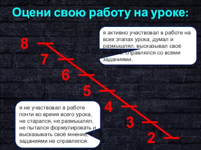 я не участвовал в работе почти во время всего урока, не