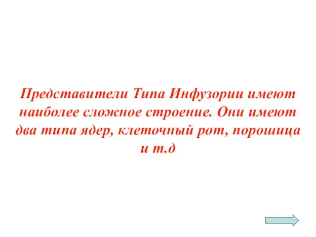 Представители Типа Инфузории имеют наиболее сложное строение. Они имеют два типа