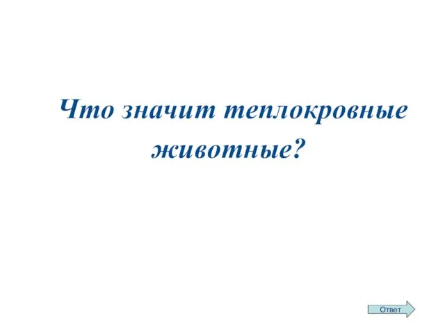 Что значит теплокровные животные?