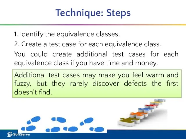 Technique: Steps 1. Identify the equivalence classes. 2. Create a test
