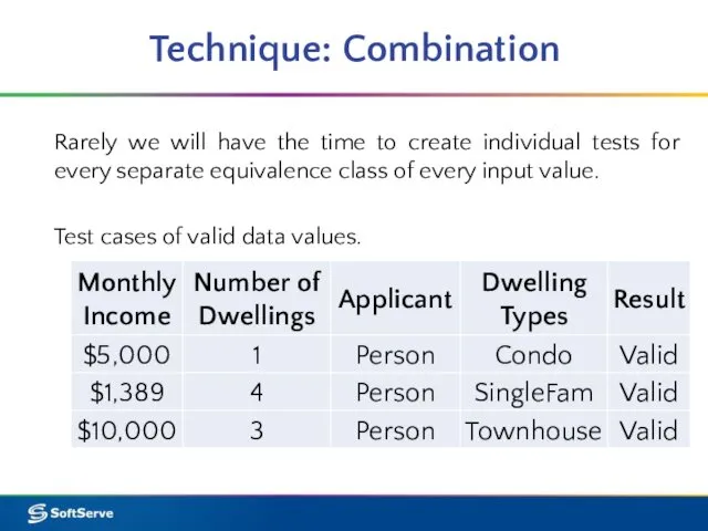 Technique: Combination Rarely we will have the time to create individual