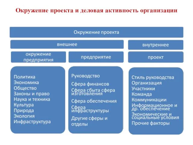 Окружение проекта и деловая активность организации