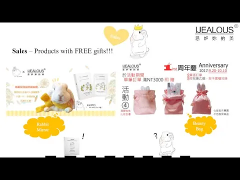Sales – Products with FREE gifts!!! Sales Rabbit Mirror Beauty Bag