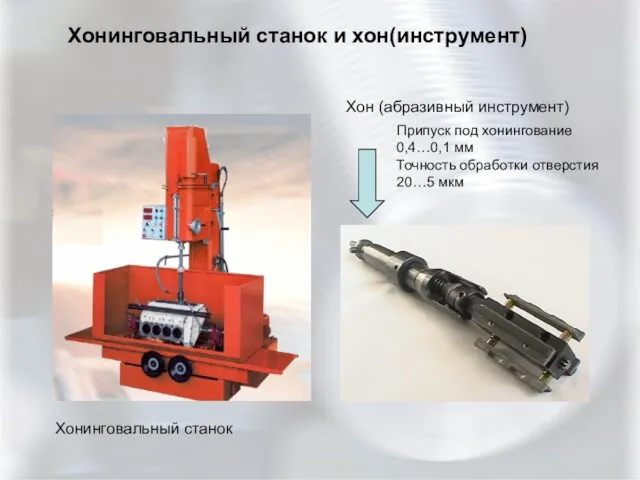 Хонинговальный станок и хон(инструмент) Хонинговальный станок Хон (абразивный инструмент) Припуск под