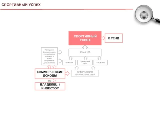 СПОРТИВНЫЙ УСПЕХ КОММЕРЧЕСКИЕ ДОХОДЫ Селекция Академия Тренерский штаб ВЛАДЕЛЕЦ / ИНВЕСТОР