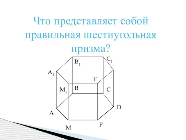 Что представляет собой правильная шестиугольная призма?