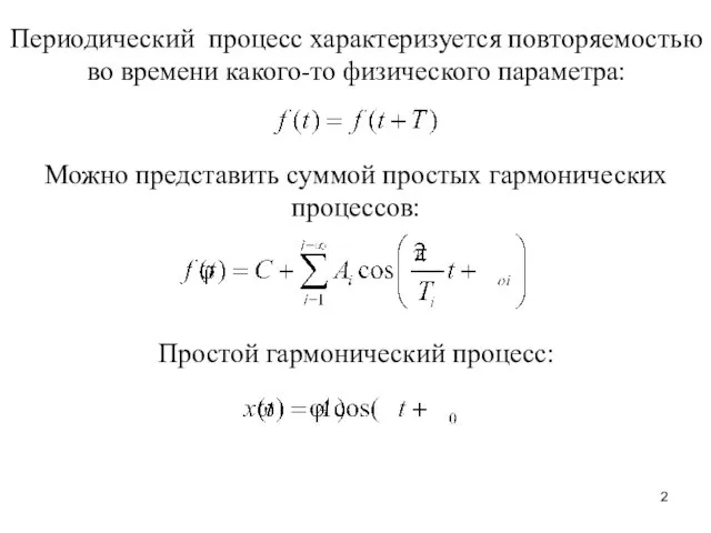 Периодический процесс характеризуется повторяемостью во времени какого-то физического параметра: Можно представить