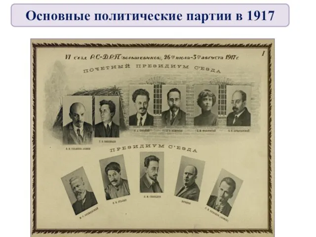 Основные политические партии в 1917