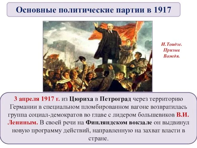 3 апреля 1917 г. из Цюриха в Петроград через территорию Германии