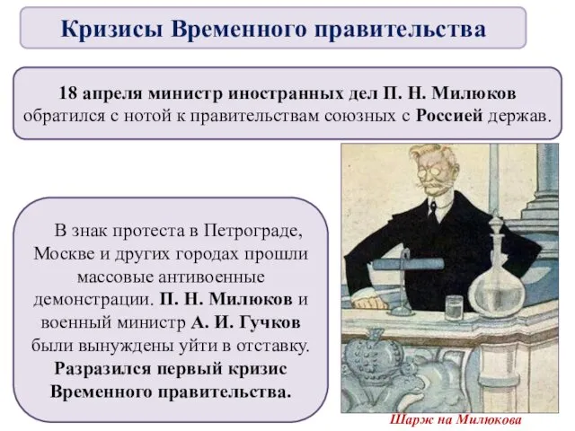18 апреля министр иностранных дел П. Н. Милюков обратился с нотой