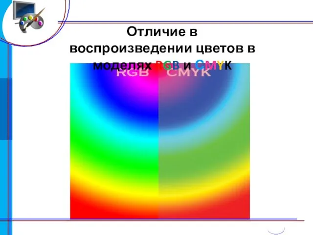 Отличие в воспроизведении цветов в моделях RGB и СMYK