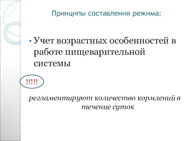 Принципы составления режима: Учет возрастных особенностей в работе пищеварительной системы регламентируют