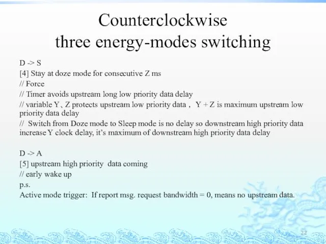 Counterclockwise three energy-modes switching D -> S [4] Stay at doze